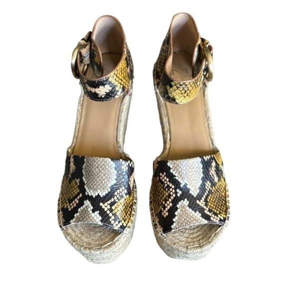 Marc Fisher MLALIDAS Leather Sandals Size 8.5 Open Toe Wedge with Ankle Strap - Picture 3 of 14